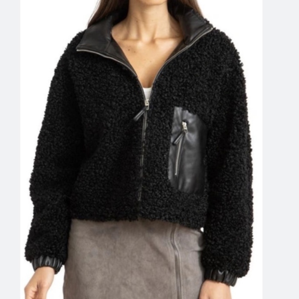 Sherpa Jacket Cropped Size XS Blank NYC